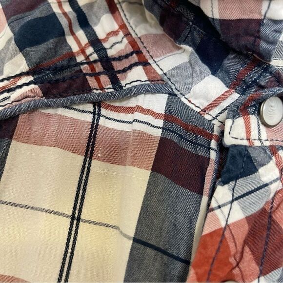 BUCKLE Athletic Fit Pearl Snap Front Plaid Long Sleeve Shirt L - Picture 7 of 8